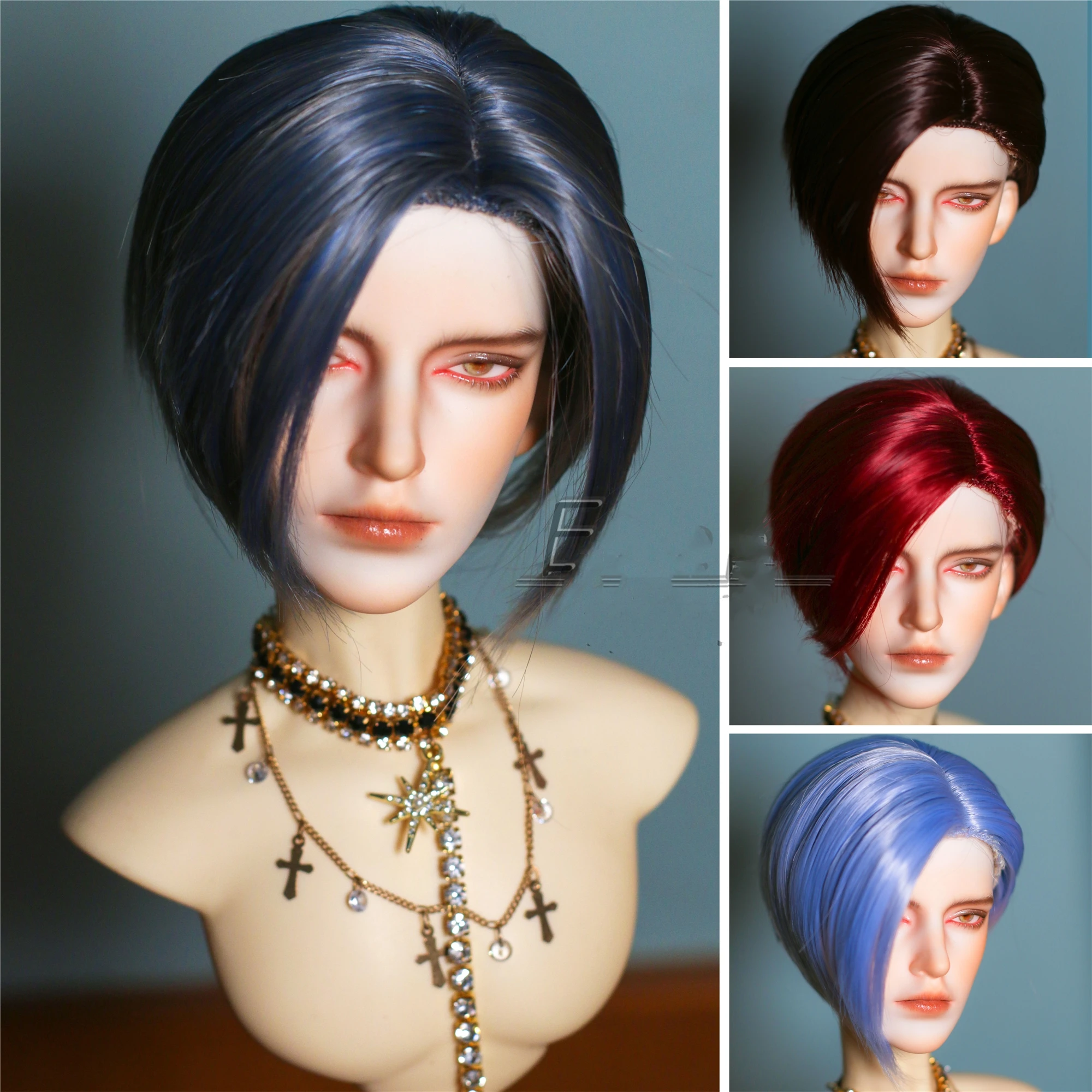 BJD doll wig suitable for 1/3 1/4 size cute doll wig front net hand hook hair embryo short hair BJD doll wig doll accessories