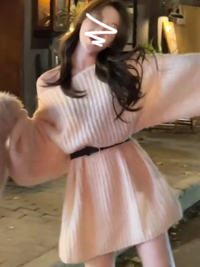 

Мягкий вязаный свитер-болеро с вырезами, женская свободная верхняя одежда средней длины, с открытыми плечами, для весны и осени