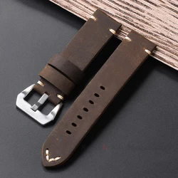 Vintage Leather Watch Band Handmade Stitching Cowhide Watch Strap for Panerai PAM111 Soft Men's Bracelet  Watches Accessories