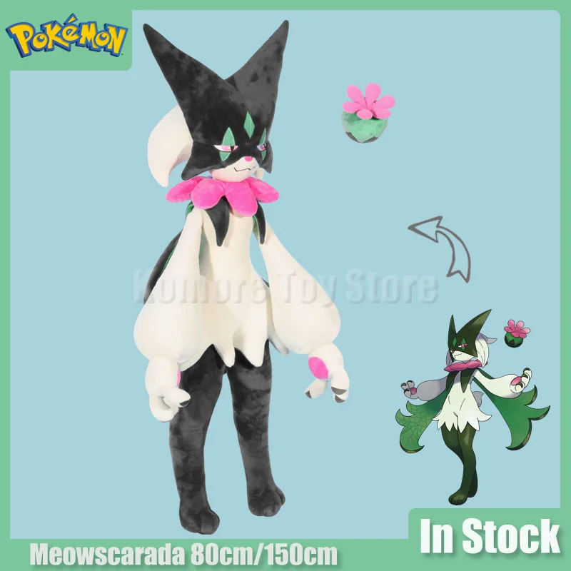 

Pokemon Anime Plush doll 150cm Meowscarada Plushie Anime Animals Cute Large Capacity Plush cartoon Peripheral Plush Doll Toy Gif