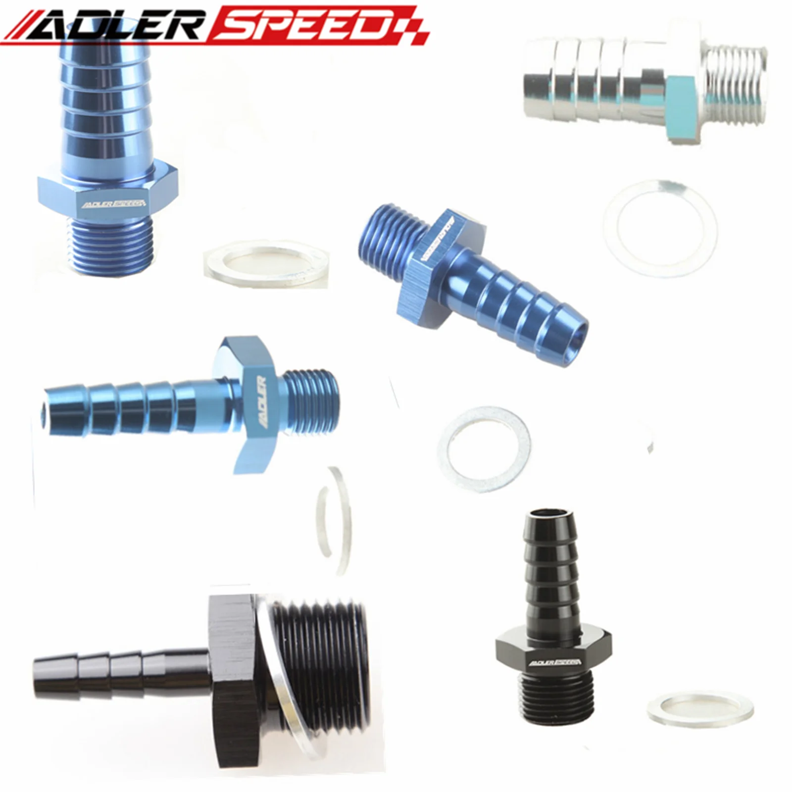 

ADLERSPEED M10x1.0 M12x1.5 M14x1.5 M18x1.5 To Bosch 044 Fuel Pump Inlet Hose Barb Adapter Fitting Aluminum