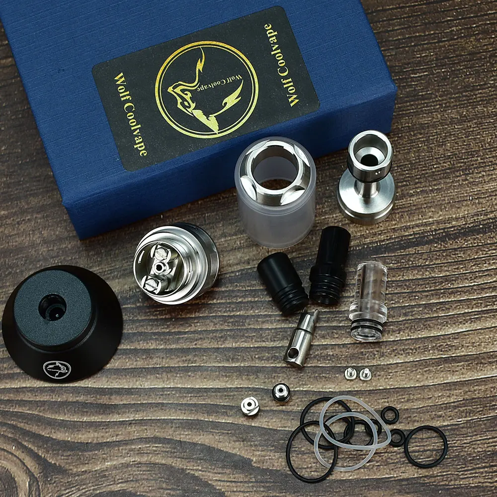 wolfcoolvape BY-KA V.8+ Style rta KA V.8+ rta 22mm 316SS RTA  Rebuildable Tank 5.1ml airflow 1.2mm 1.4mm 1.7mm Atomizer