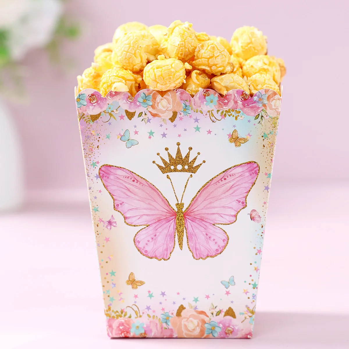 Butterfly Theme Party Popcorn Boxes Candy Box Butterfly Party Decoration Wedding Baby Shower Kids Girls Birthday Party Supplies