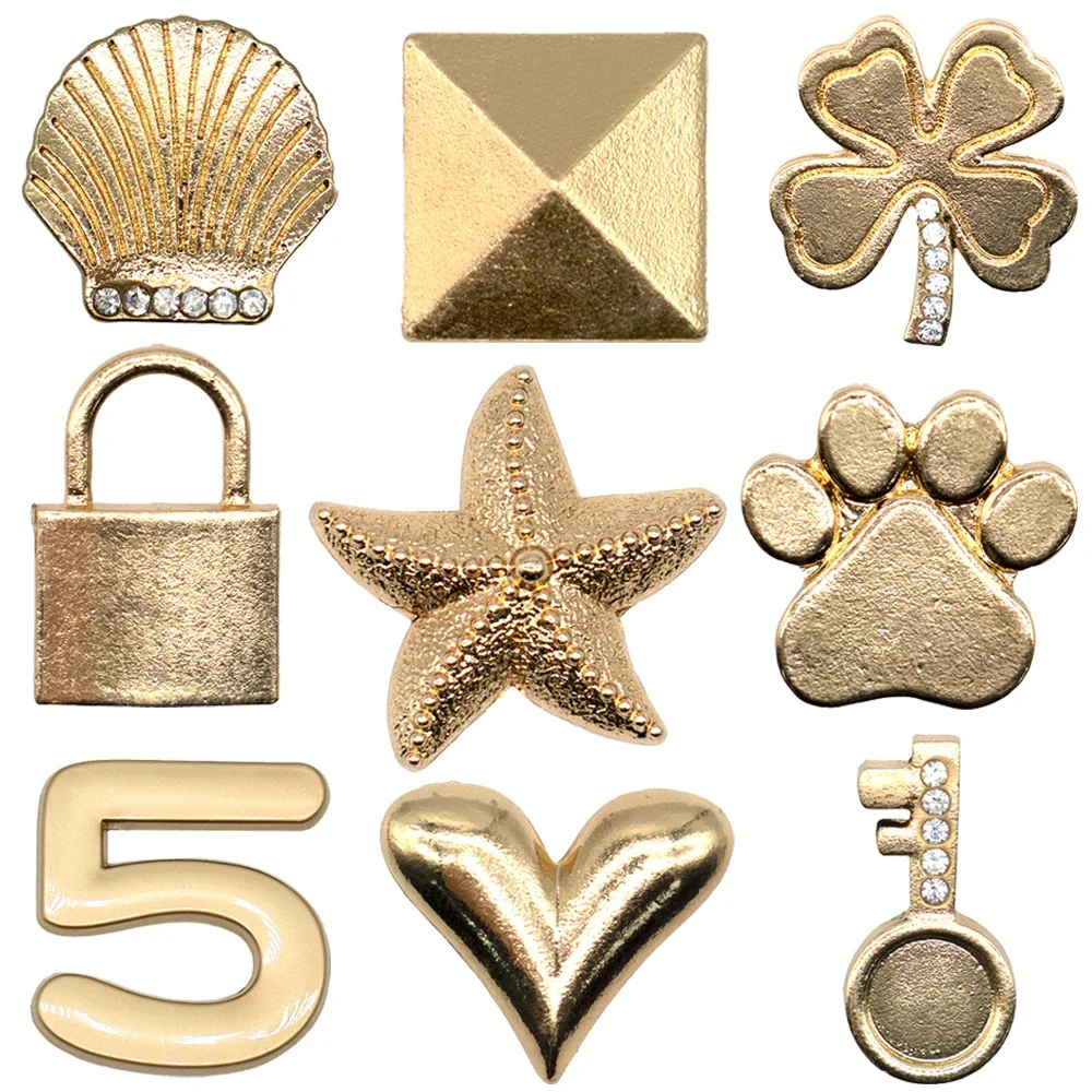 1PCS Silber Metall Schuh Charms Blumen Schmetterling Bling Luxus Schuh Dekorationen Kronen Schneeflocken Herz für Frauen Mädchen Clog Pins – Detail 18