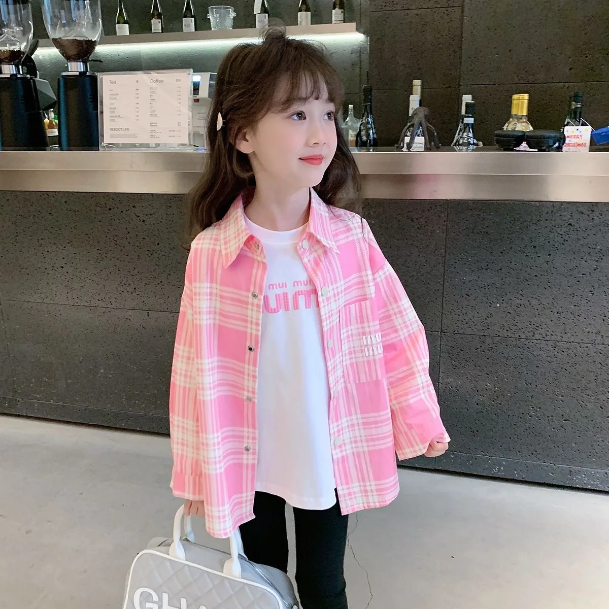 2024 New Plaid Shirt for 3-12 year old girls is versatile, comfortable and breathable