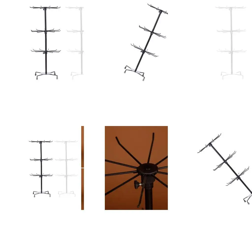 

J78F Space Efficient Rotating Stand Displaying Scarves Hats Holder Jewelry Stand Alloy Texture for Retailers and Own Use