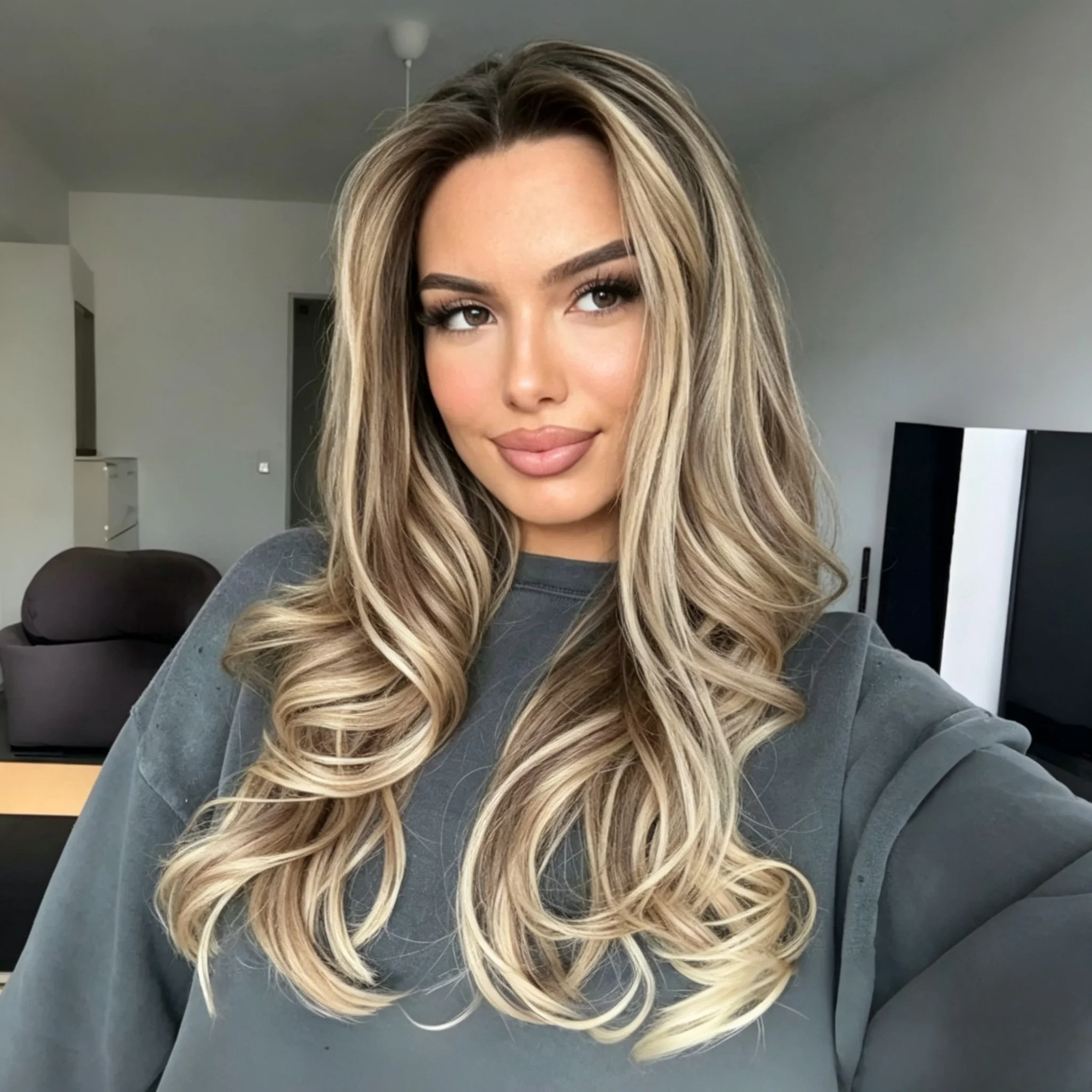 Wave 24Inch Highlight Blond Front Wig Hair Pre Plucked  Glueless Women HD Lace Transparent Lace Hair Wig