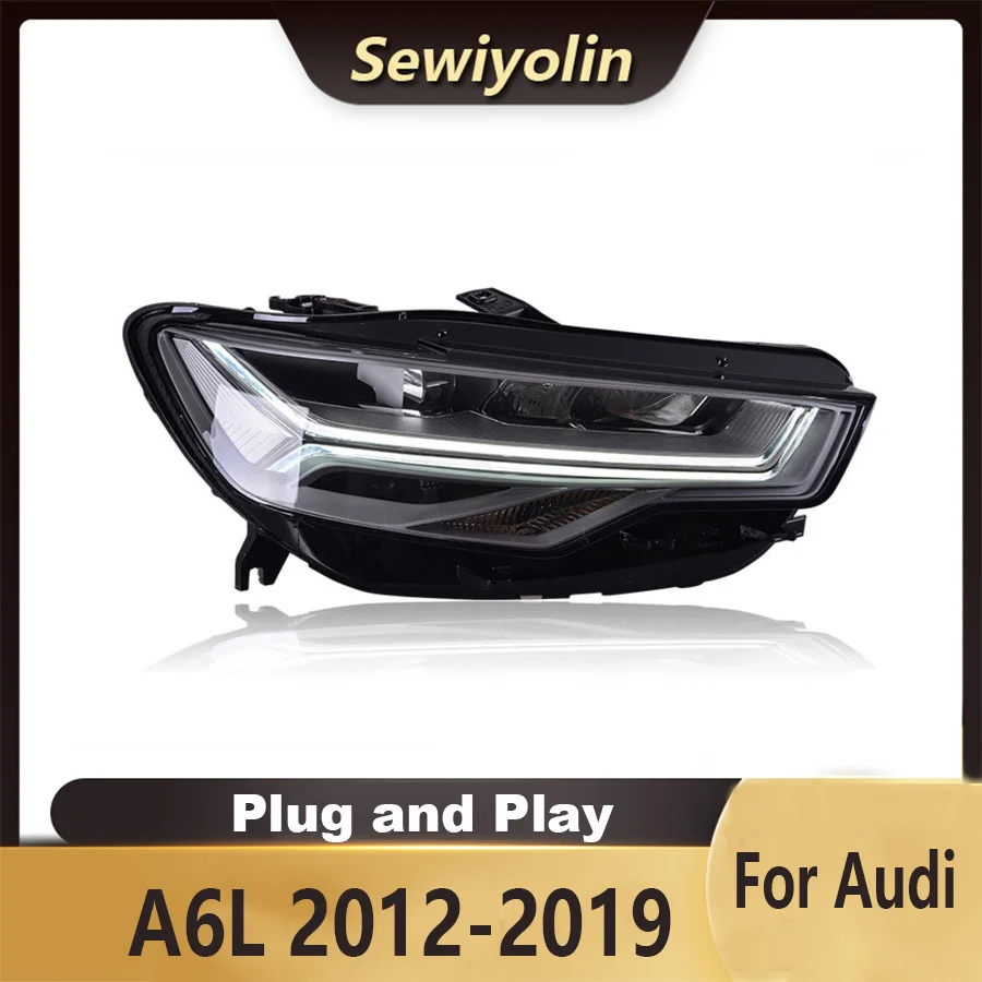 For Audi A6L 2012-2019 Car Accessories Headlight Assembly LED Lights Lamp DRL Signal Plug And Play Daytime Running