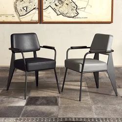 American Office Chair – Nordic Modern Light Luxury Dining Chair, Leisure Backrest Stool, Iron Simple Home and Office Stool