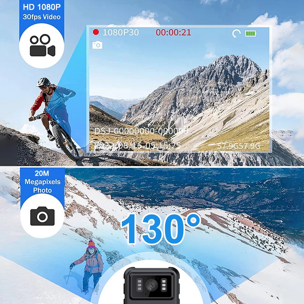 Imagem -06 - Night Vision Video Recorder Polícia Bodycam Filmadoras Mini Wifi Sports dv Câmera Aplicação da Lei ao ar Livre hd 1080p