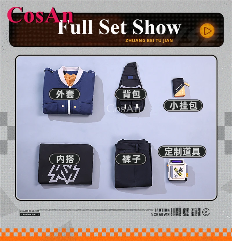 CosAn Game Zenless Zone Zero Wise Cosplay Costumes Roper Fashion Handsome Uniform Full Set Halloween Party Role Play Clothing - view 6