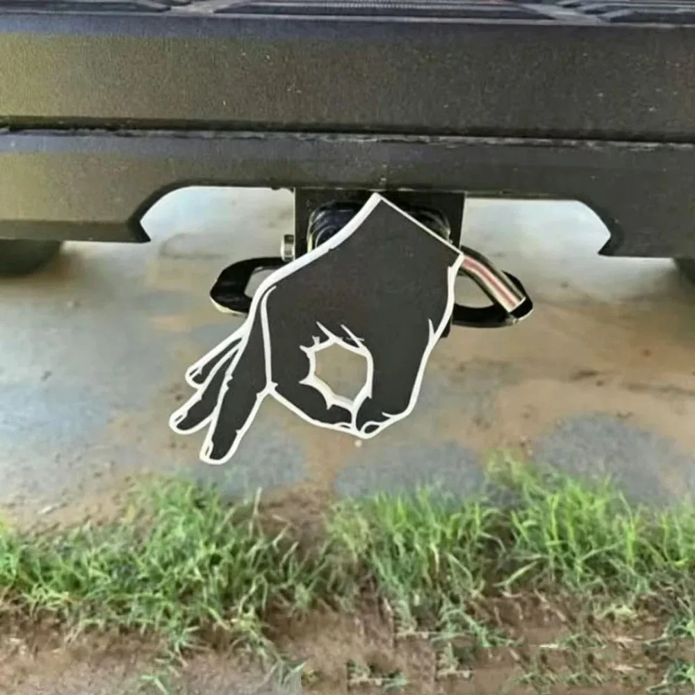 Circle Hand Pattern Trailer Rear Cover Lightweight Material Durable Material Trailer Receiver Cover Polished Surface