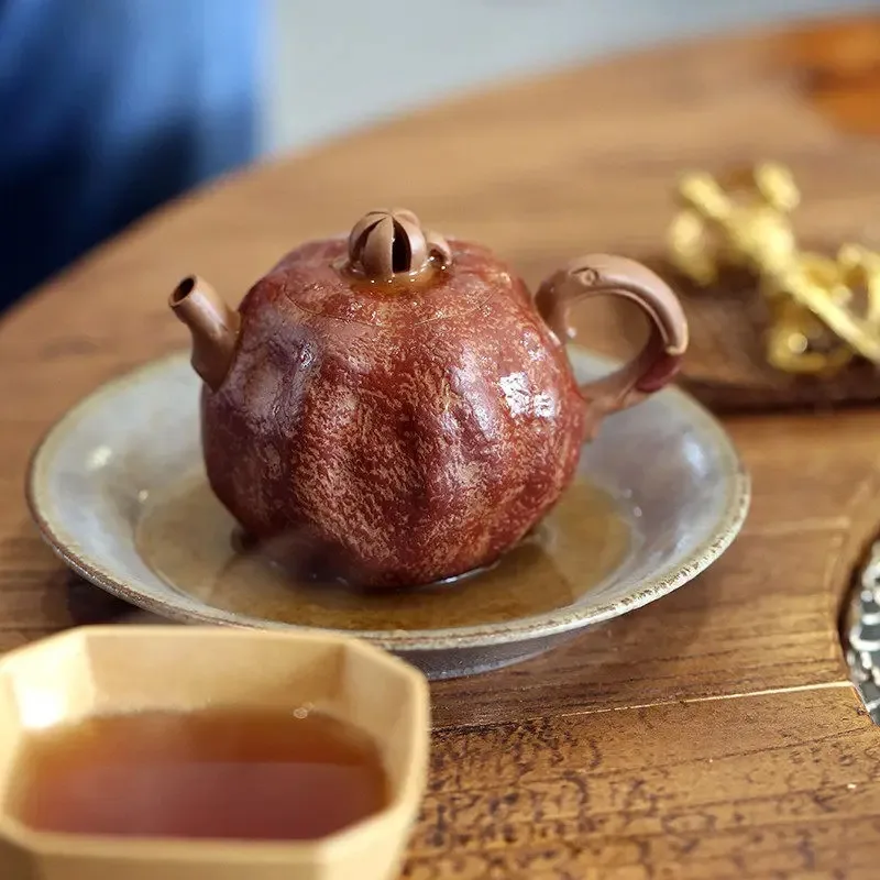 Pure handmade bionic device segment mud purple clay pot pomegranate pot 120ml for spring pot Mid-Autumn Festival gift