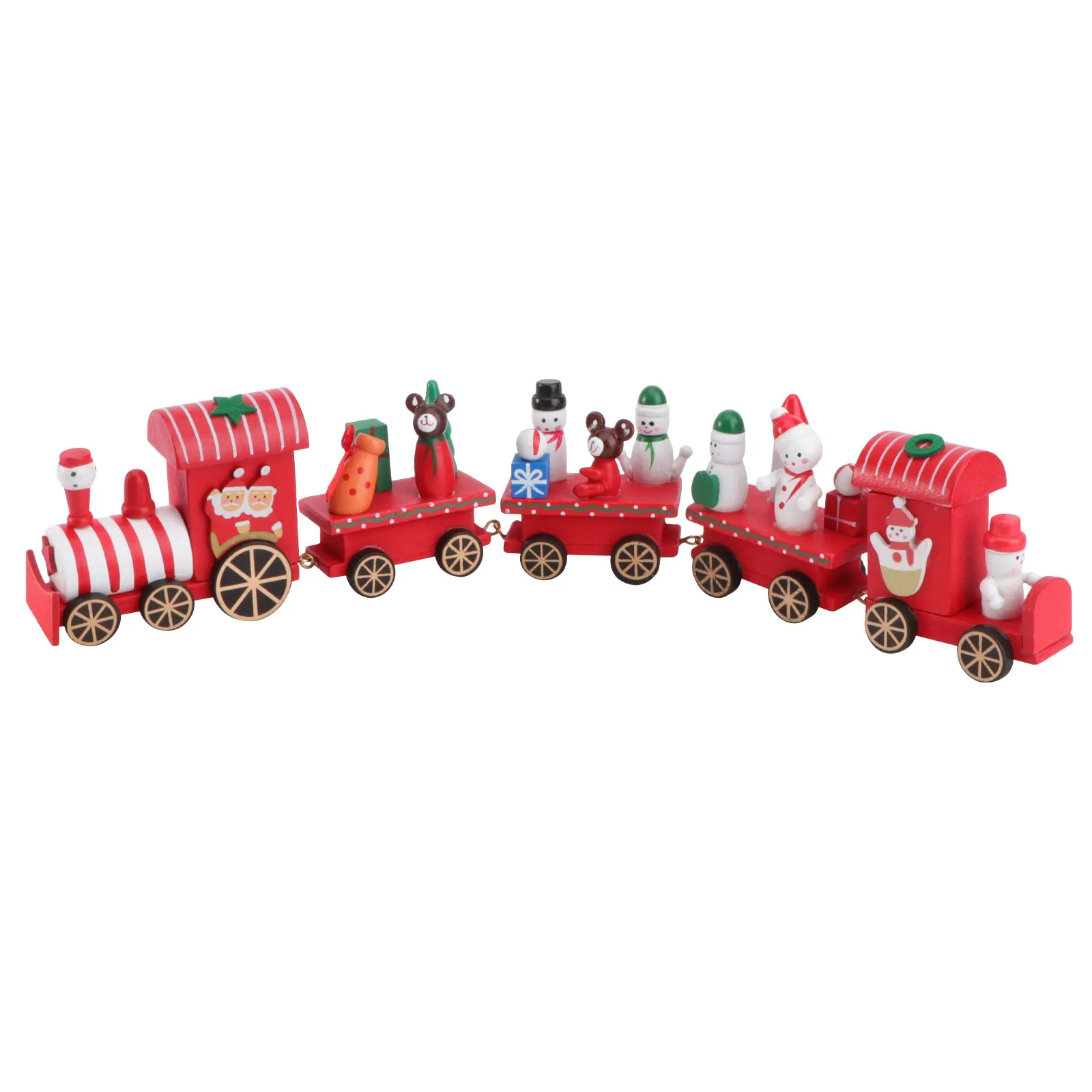 

1Pcs Wooden Trains Decoration Christmas Theme Desktop Ornament Festive Xmas Element for Party Home Office Decor Easy Setup