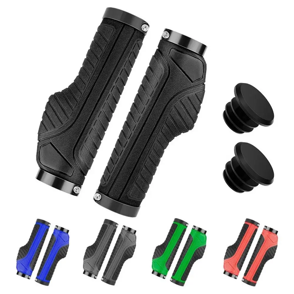 Shock-Absorbing Soft Rubber Anti-slip Bilateral Lock Bicycle Handler Grip Bicycle Handlebar Cover Handlebar Grip Bike Grips