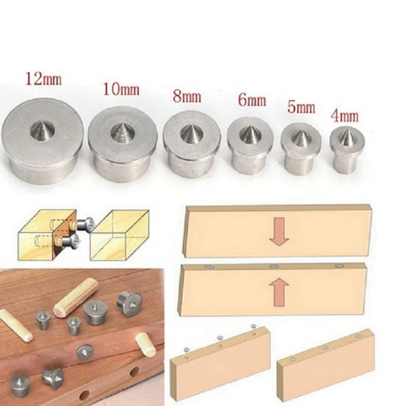 6PCS Dowel Tenon 4-12Mm Dowel Cabinet Drawer Stainless Steel Pin Locator Joint Alignment Pin Furniture Dowel Pin Sets