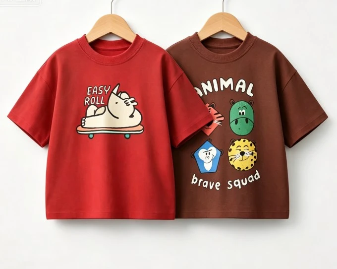 

Boys And Girls Cute Graphic T Shirt Small Kid Casual Cotton Tops Toddler Thin Tees Fashion Sample Clothing Baby Costume Wear Top