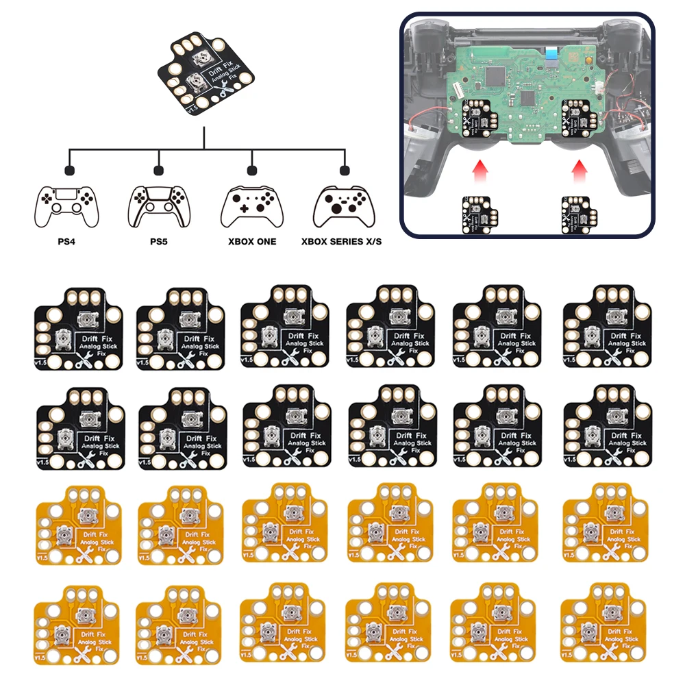 1-30PCS Gamepad Joystick Drift Repair Board Analog Thumb Stick Drift Fix Mod for PS4 PS5 Xbox One Series Controller Tools Parts