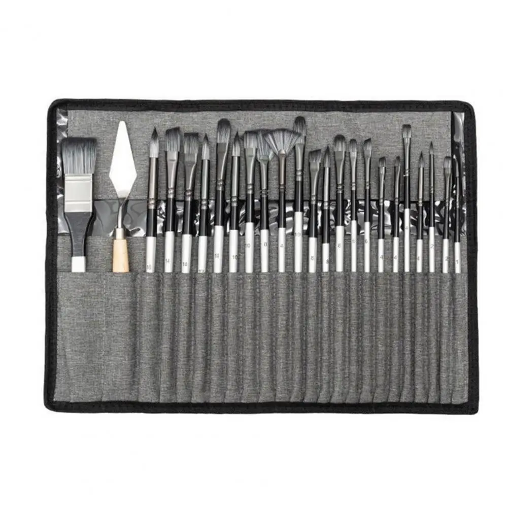 Paint Brush Set Nylon Bristle Soft Nylon Paintbrushes Watercolor Acrylic Paint Brush Set with Nylon Bristles Storage Bag Travel