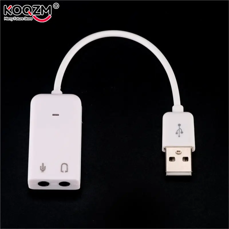 Laptop PC Mac With Cable 3D USB 2.0 Virtual 7.1 Channel External USB Audio Sound Card Adapter Sound Cards White