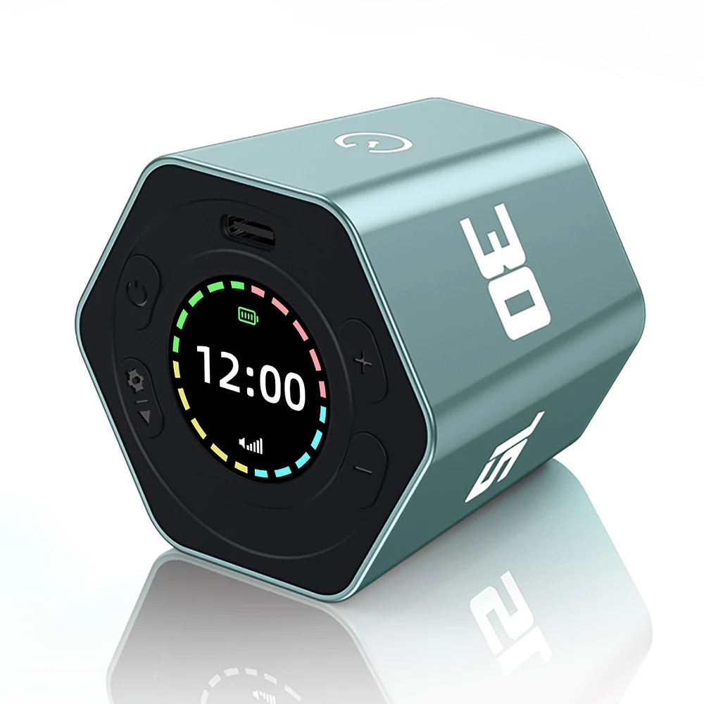 Portable Cube Timer Gravity Sensor Rotating Timer Count Up/Down Function Clock 3/5/10/15/30 Minutes and Custom with LED Screen