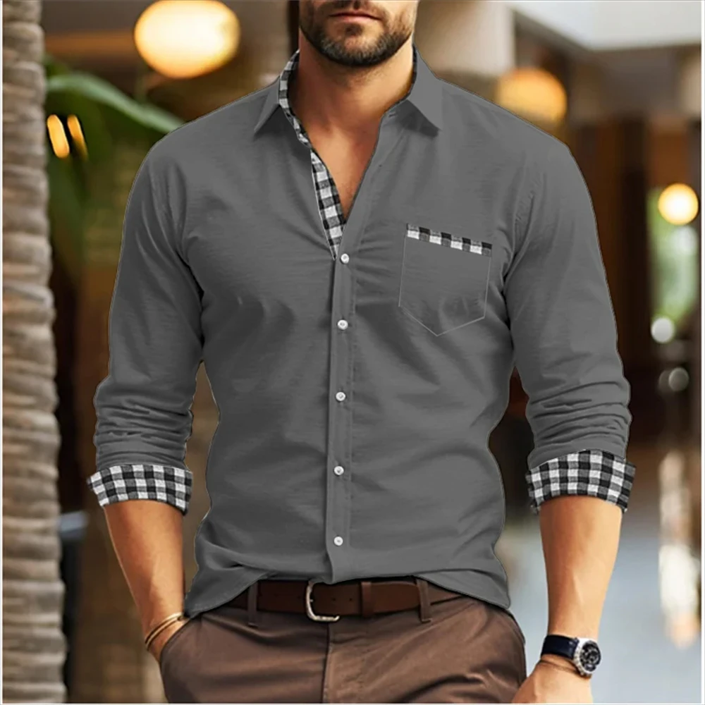 

Men's long-sleeved shirt formal shirt casual business 20 colors optional plain color high quality comfortable men's elegant top