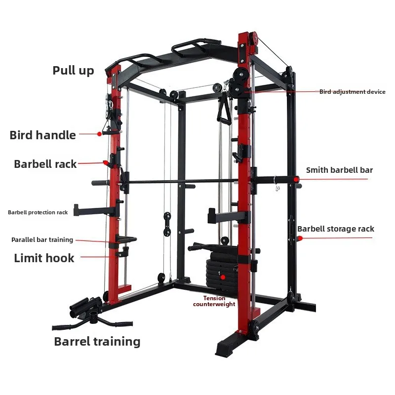 Steel Squat Rack Smith Combination Training Equipment Small Flying Bird Comprehensive Training Device for Home Commercial Usepro