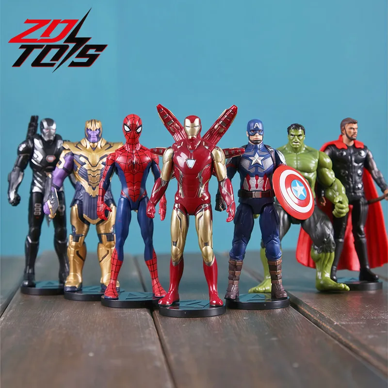 Figuras de Acción Originales ZD Marvel Legends Los Vengadores 11cm/4.4 Pulgadas: Iron Man, Spider-Man, Thor, Capitán América, Thanos, War Machine