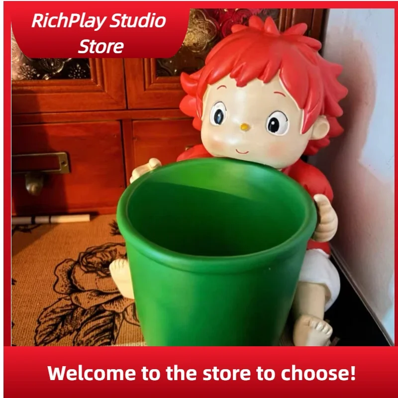 Ponyo 3D Character Storage Bucket On The Lovely Cliff Desktop Key Lipstick Perfume Storage Artifact Cute High Face Decoration