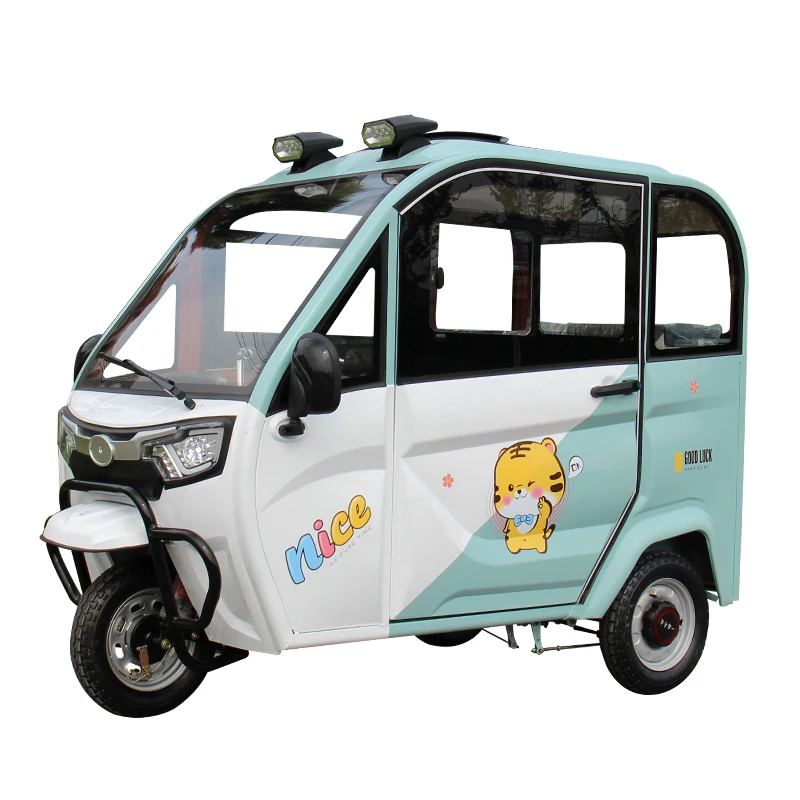 New fully enclosed electric tricycle family scooter leisure small ladies pick up children old man le customized