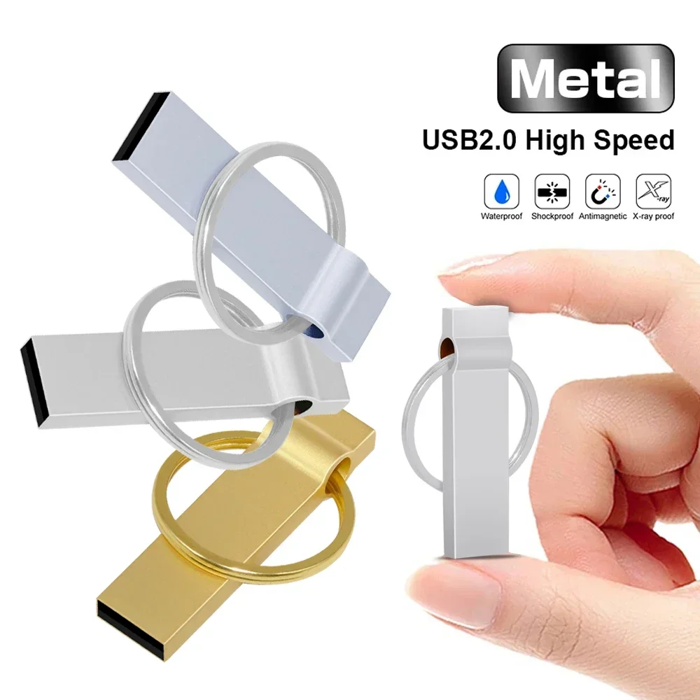 Pen Drive Usb 2.0 Flash Drives 128GB High Speed 64GB 32GB U Disk Waterproof 16GB Pen Drive Real Capacity Metal Memoria Stick 2.0