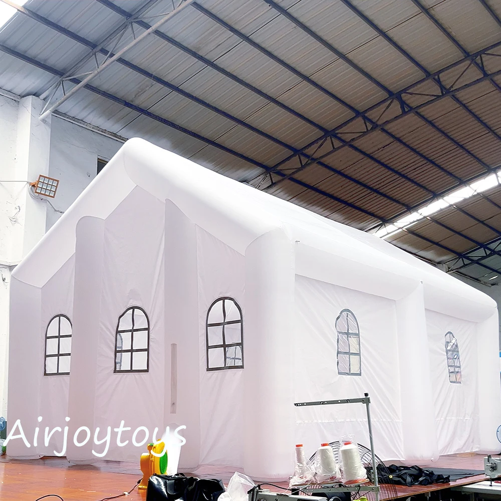 خيمة زفاف قابلة للنفخ خيمة حفلات خارجية مع أضواء LED المحمولة سرادق الزفاف منزل خيمة حديقة بيضاء لحدث الزفاف #1