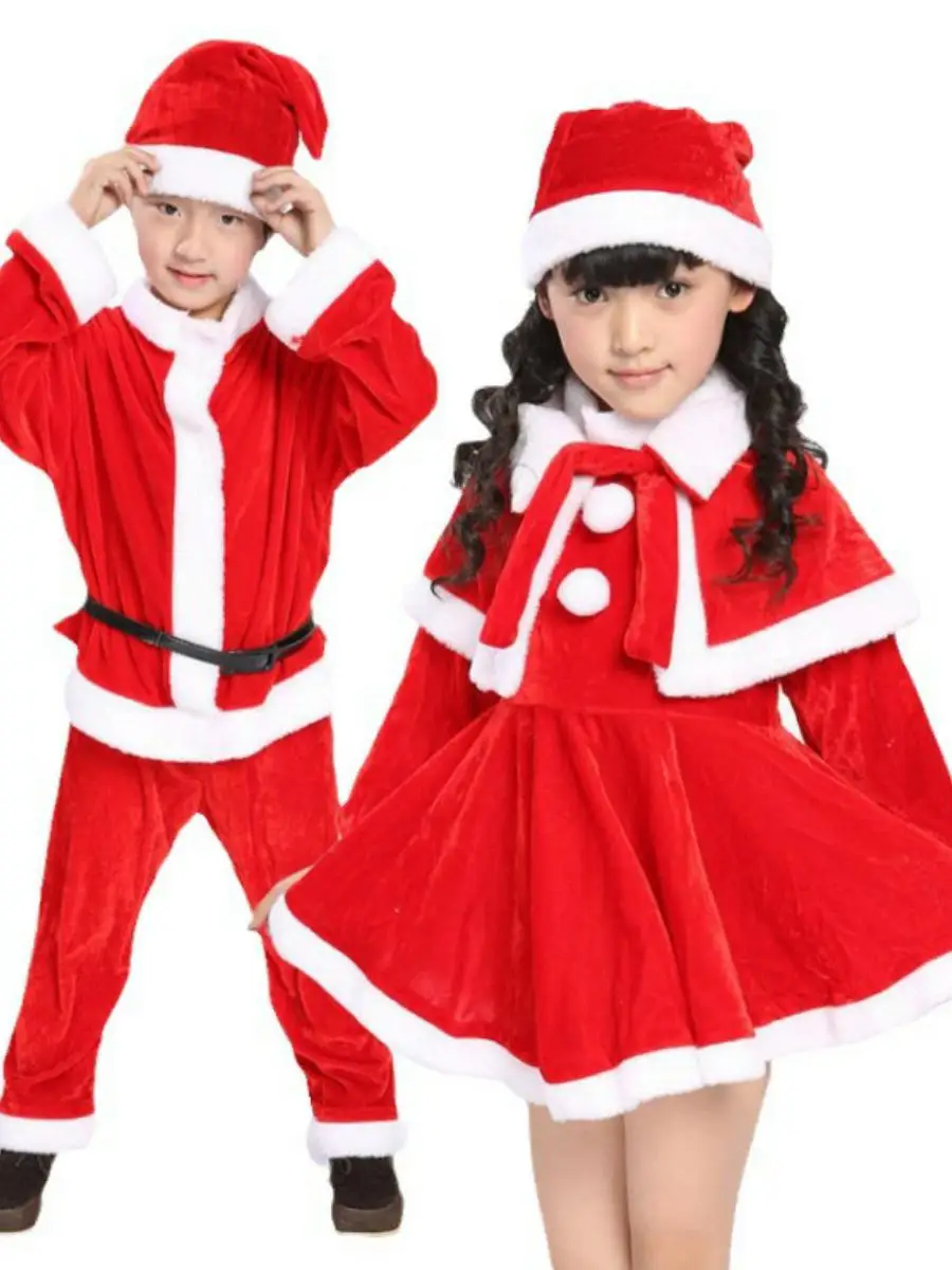 زي أداء الهالوين للأطفال بدلة S Claus مصنوعة من مادة البوليستر زي المسرح الصيني التقليدي للأولاد والز...