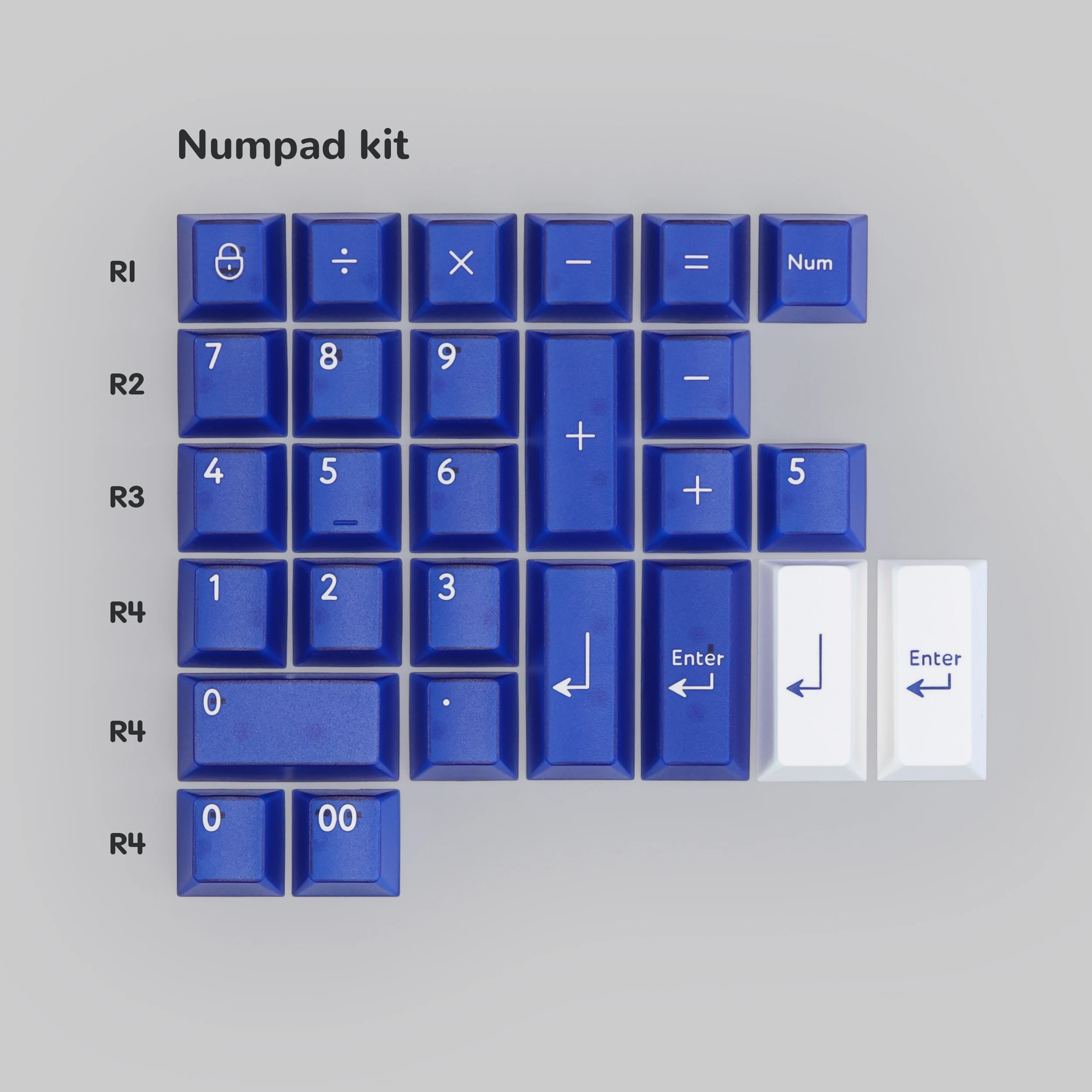 [Child kits] PBTfans Klein Blue R2 Cherry Profile MX-style Keycaps KBDfans