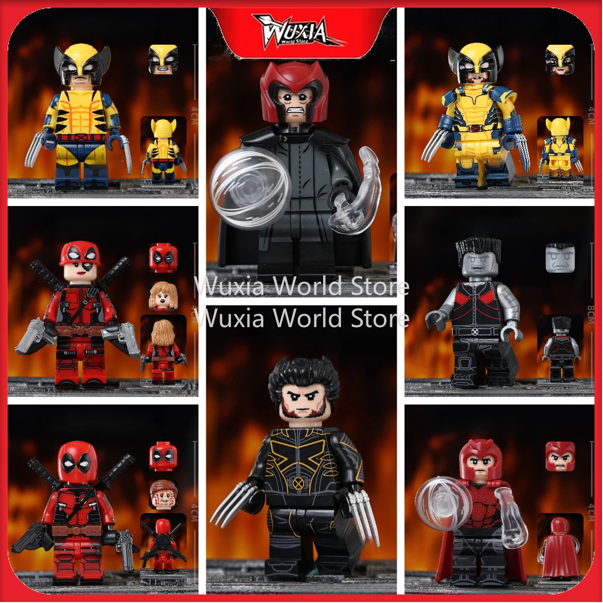 Set de 8 Figuras de Bloques de Construcción de Marvel Deadpool Wolverine de 5 cm, Figuras Coleccionables para Armar, Decoraciones de Escritorio, Mejores Regalos