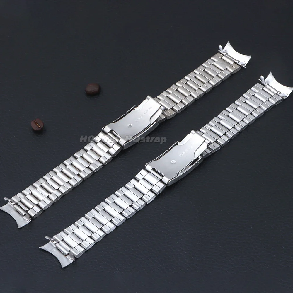 20mm 22mm Universal Stainless Steel Strap for Seiko Wristband Curved End Metal Watch Band for Rolex Men Women Replace Bracelet