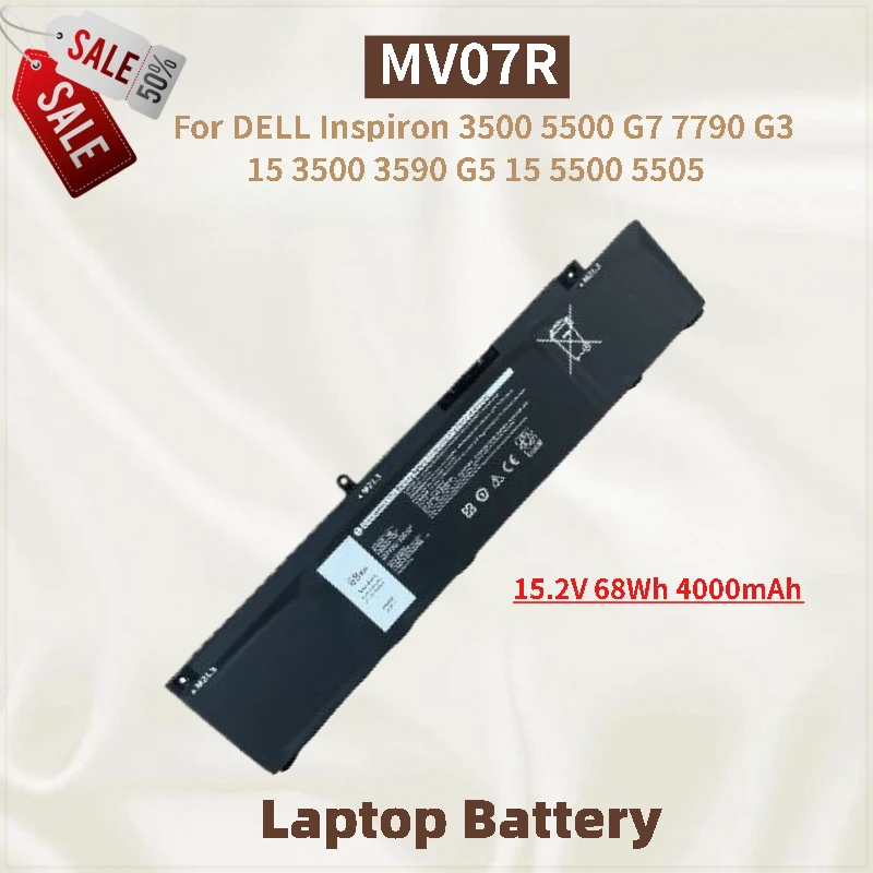 

15.2V 4000mAh MV07R Laptop Battery For DELL Inspiron 5500 3500 G7 7790 G3 15 3590 3500 G5 15 5500 5505 Brand New High Quality
