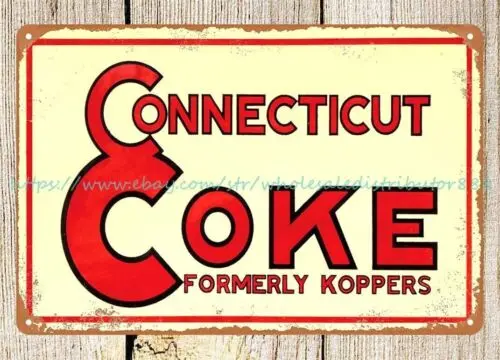 Connecticut Coke formerly koppers metal tin sign western decor