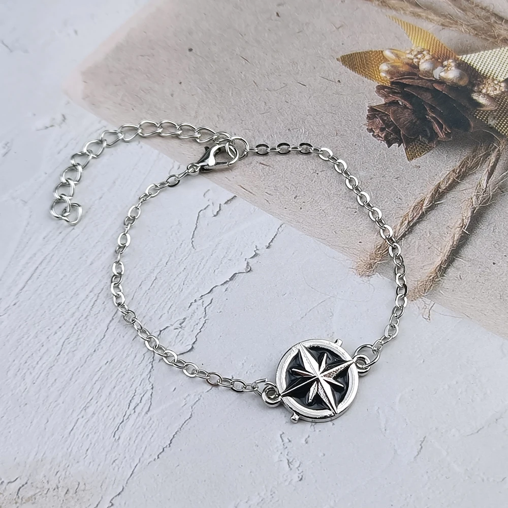 Kpop Compass Bracelet Long Chain Fashion Personality Ornament Felix Bang Fans Collections Gift view 2