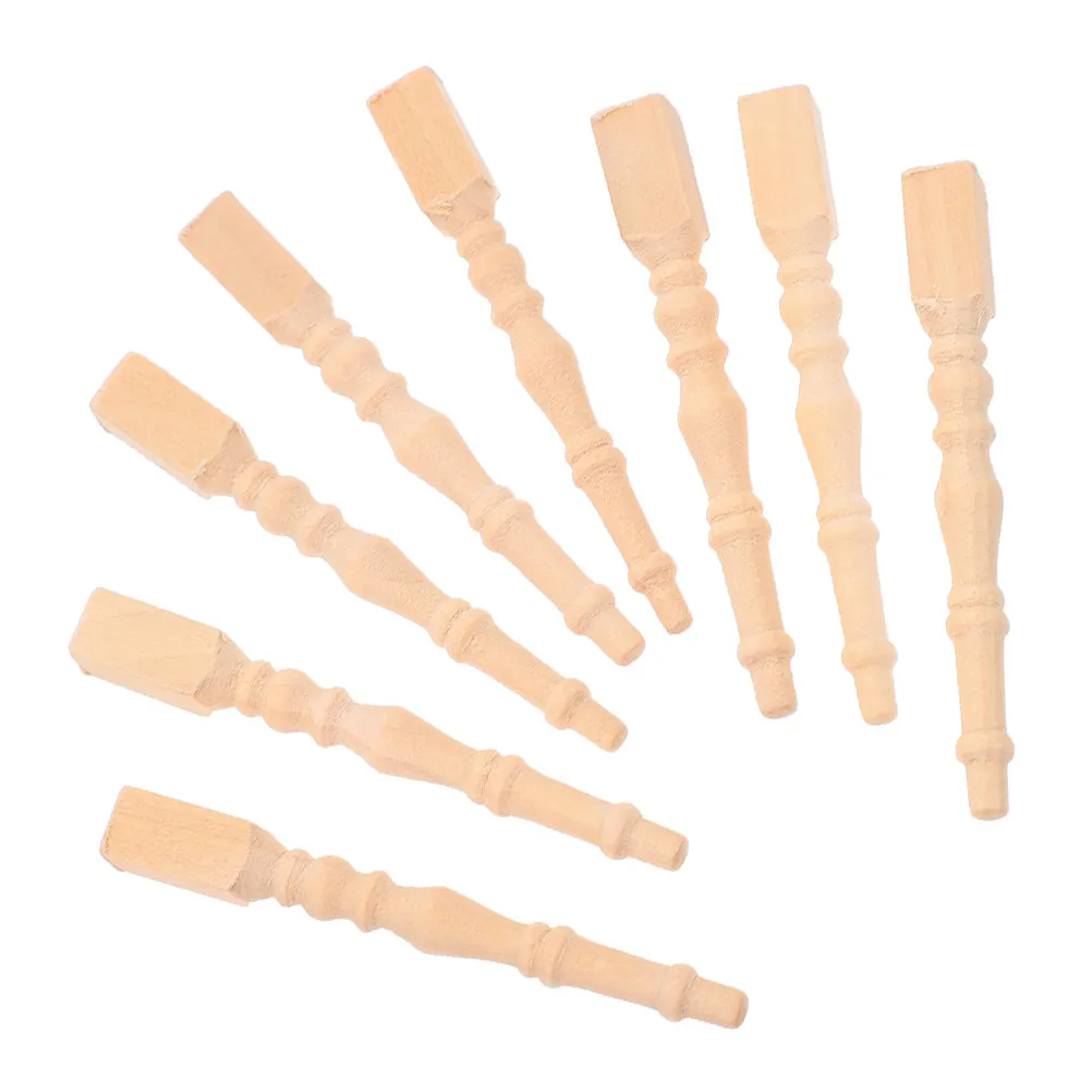 8Pcs Mini Wooden Table Legs 1 12 Scale Dollhouse Furniture Parts Fairy Garden Accessories Wooden Fairy Garden Ornaments