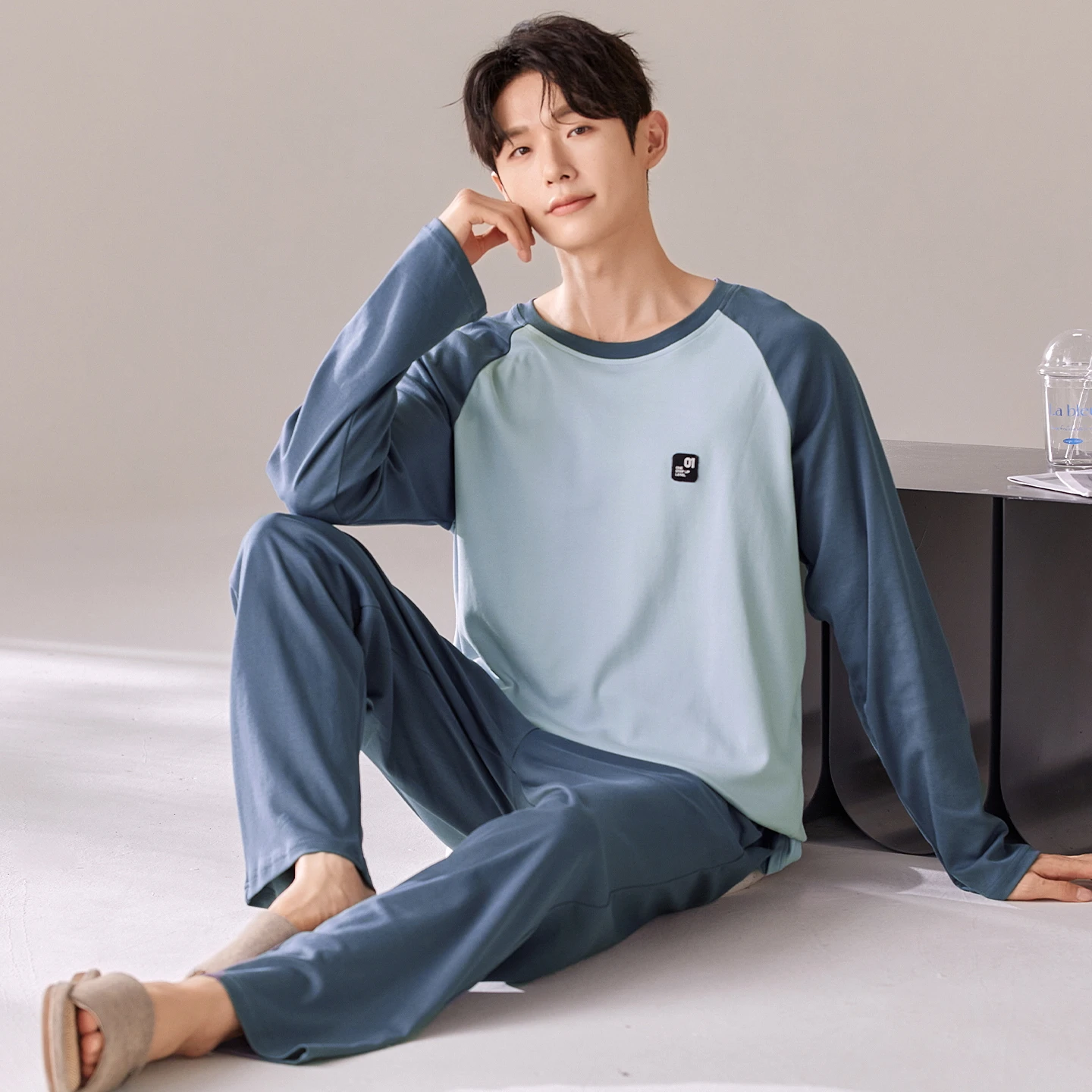 

Two Pieces Set Cotton Pajamas Set for Men Spring Autumn Home Clothes Man Sleepwear L-3XL Pjs Loungewear Casual Pyjamas Homme