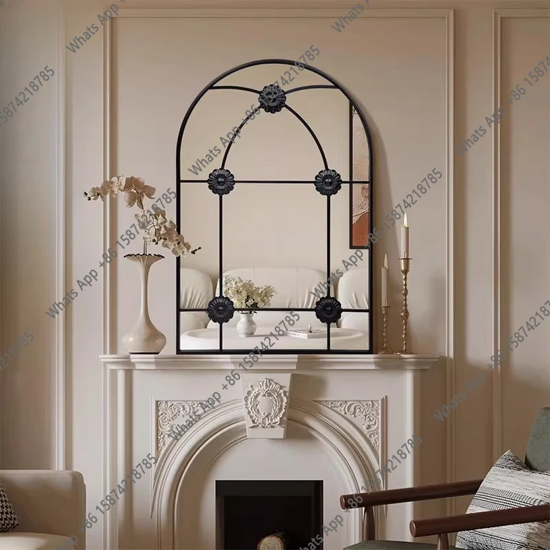 Decoration living room wall mounted dresser entryway vanity mirror desktop makeup mirror vintage mirror