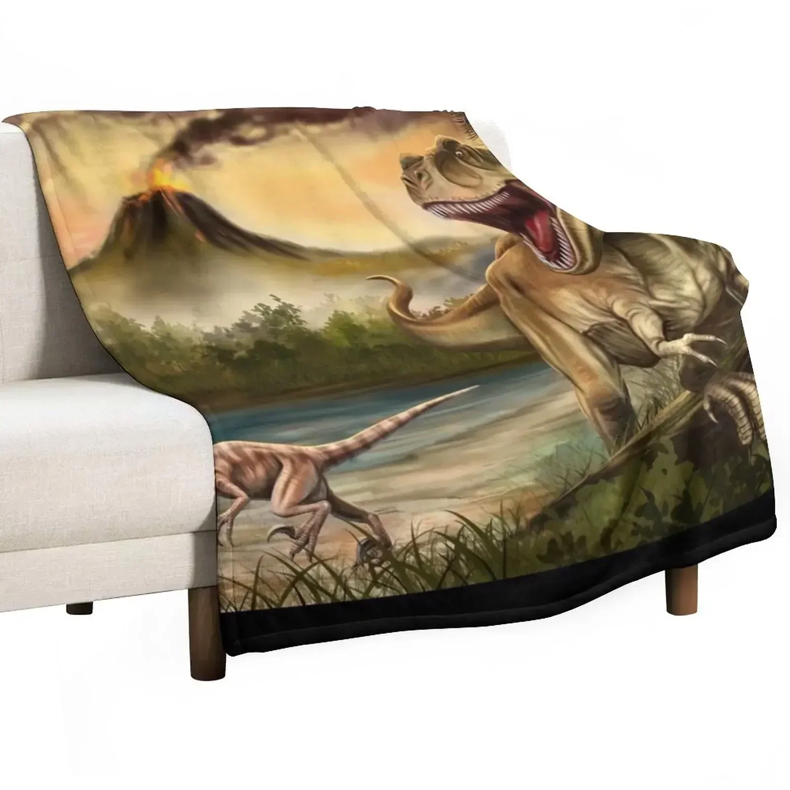Predator Dinosaurs Throw Blanket Designers Shaggy Beach Cute Personalized Gift Travel Blankets