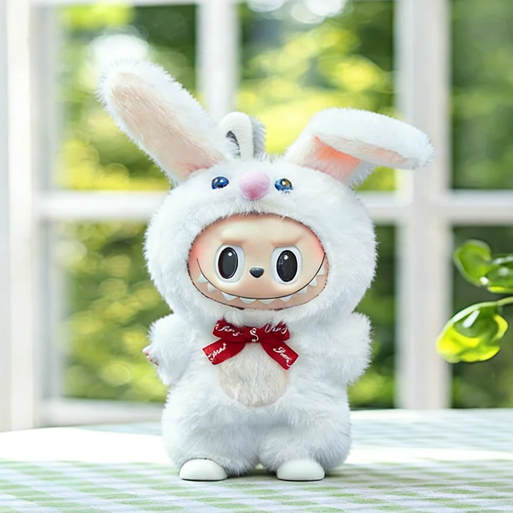 17CM 라부부 귀여운 동물 만화 캐릭터 패션 의상 카와이 스웨터 바지 세트 가을 겨울 데일리 플레이 액세서리 휴일 선물