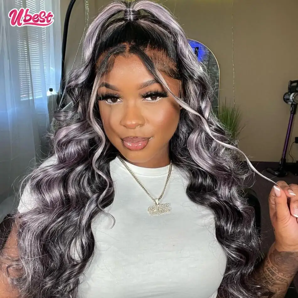 

Light Purple Colored Wig Human Hair 13x6 Body Wave Lace Front Wig PrePlucked 13x4 Lace Frontal Wig For Black Women Brazilian