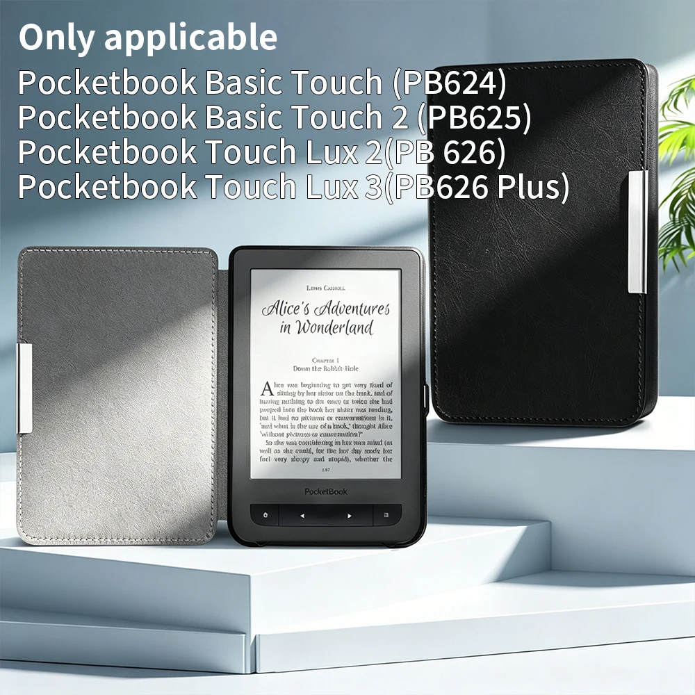 Pocketbook Basic Touch PB624/PB625/Touch Lux2 PB626/Lux3 PB626Plus Case PU Leather Magnetic Cover Auto Sleep Ebook Protector