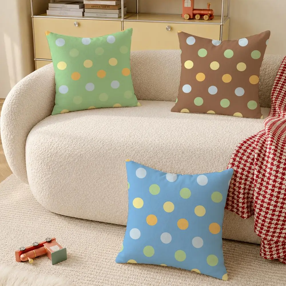 Colorful Polka Dot Pattern Cushion Cover Pillow Cover Decorative Throw Couch Home Decor for Living Room Sofa