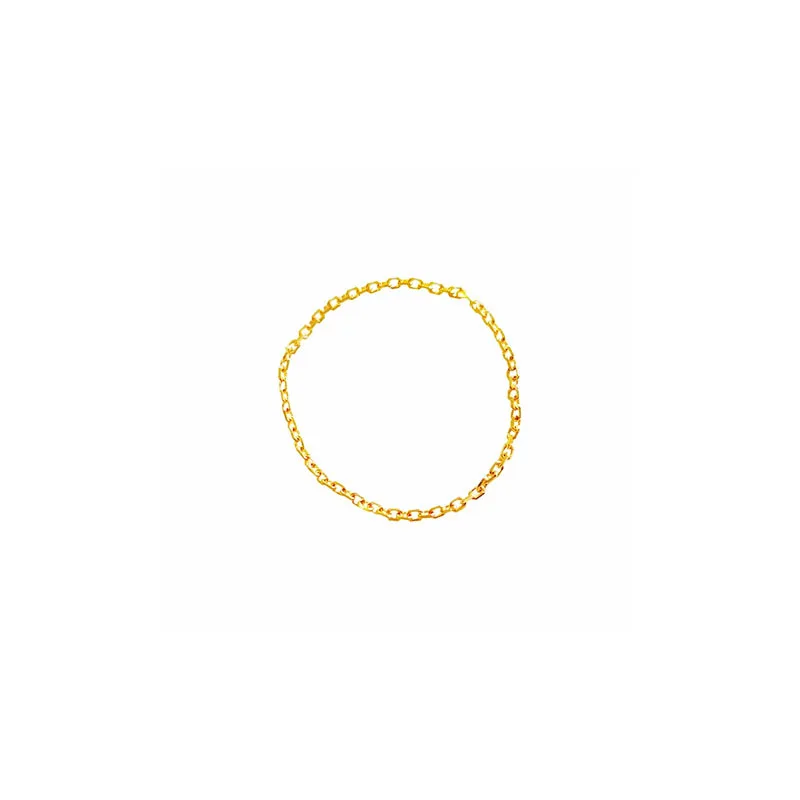 Image of Edelstahl Modische Frauen Gold Farbe Gliederkette Ringe Charm Schmuck