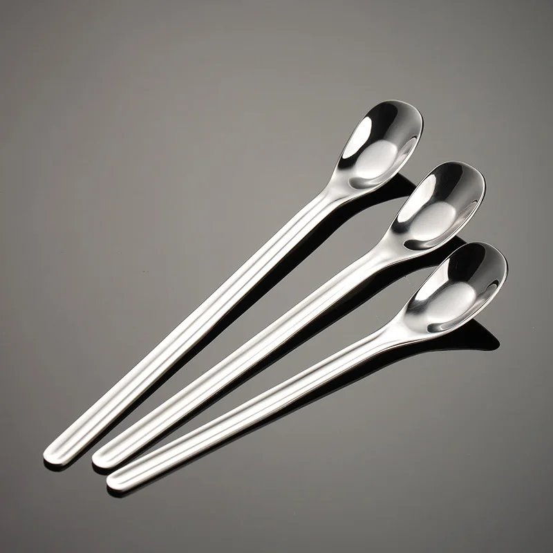 LMM stainless steel coffee mixing spoon ingot flat bottom dessert spoon