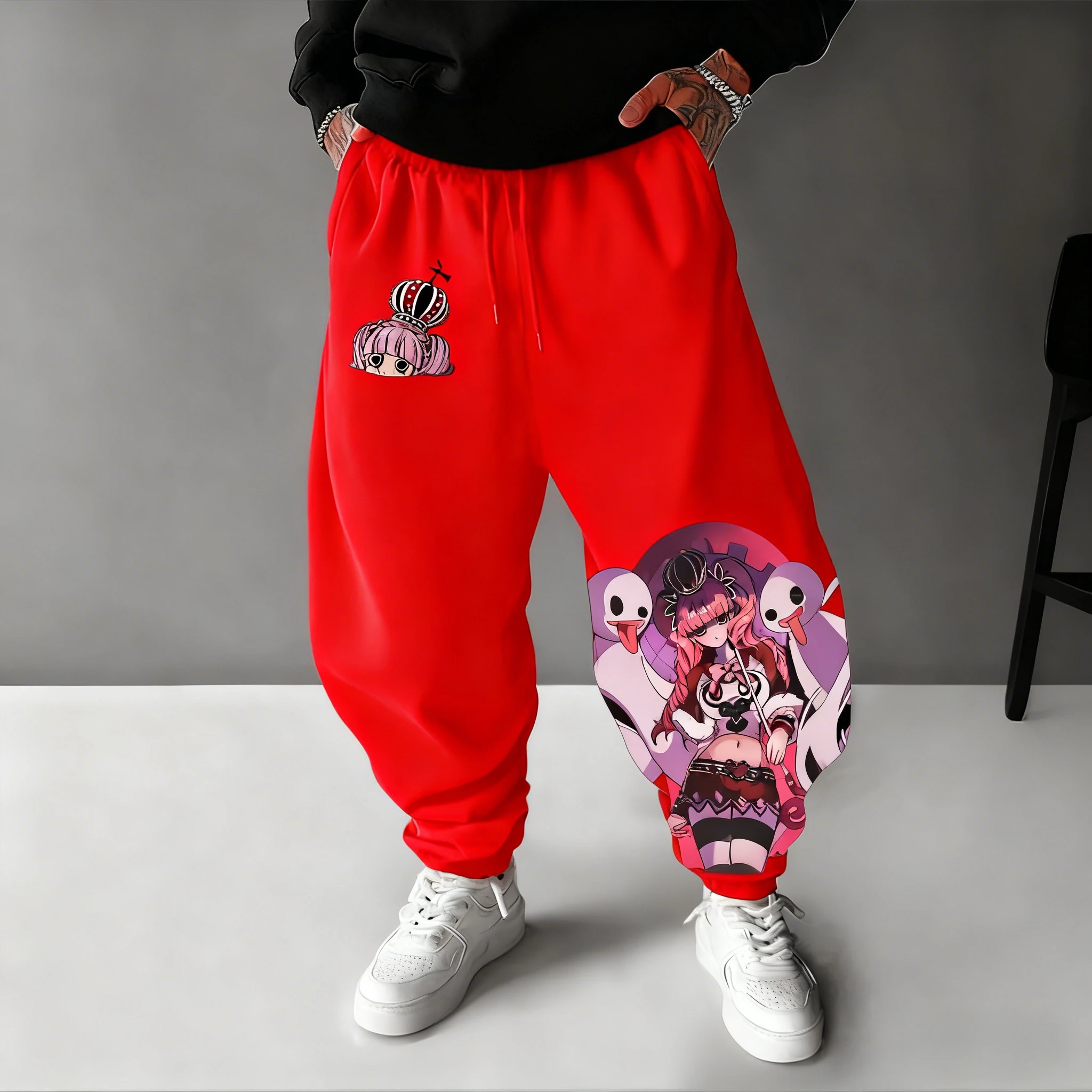EEN STUK Anime Geschilderd Gedrukt Joggingbroek 2026 Heren en Dames Herfst/Winter Nieuwe Harajuku Grote Losse Casual Katoenen Broek